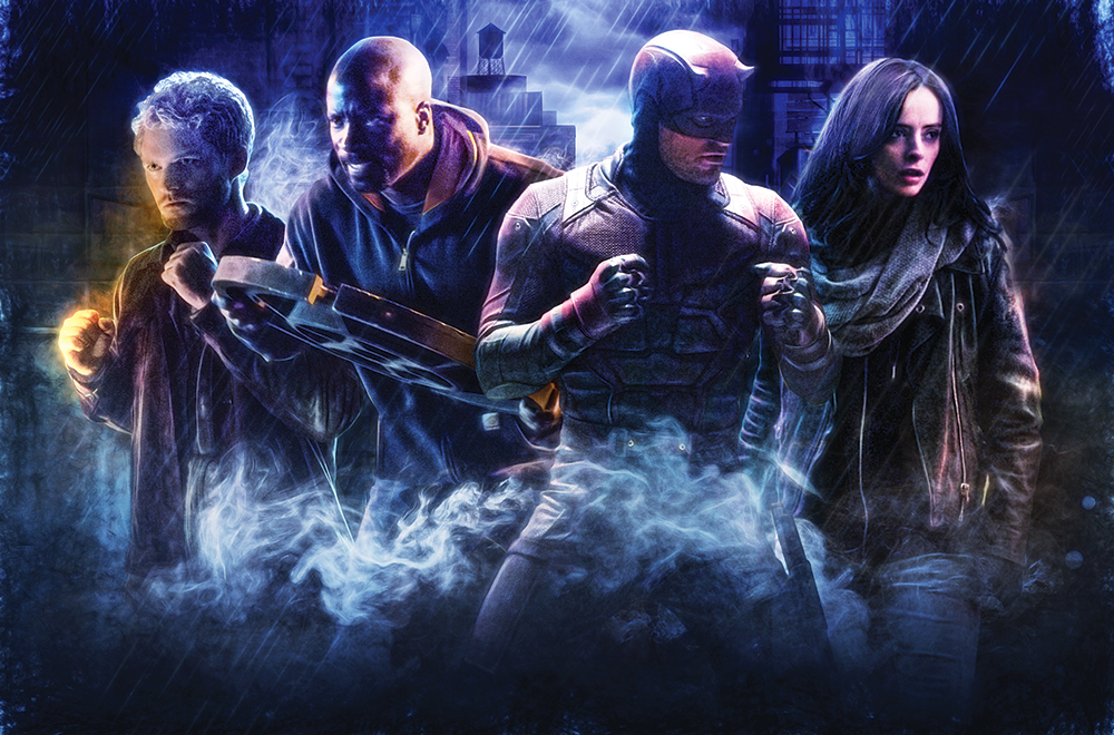 Empire magazine DPS illo for Defenders article Marvel